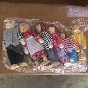 New in package! Colorful Wooden Family Doll Set